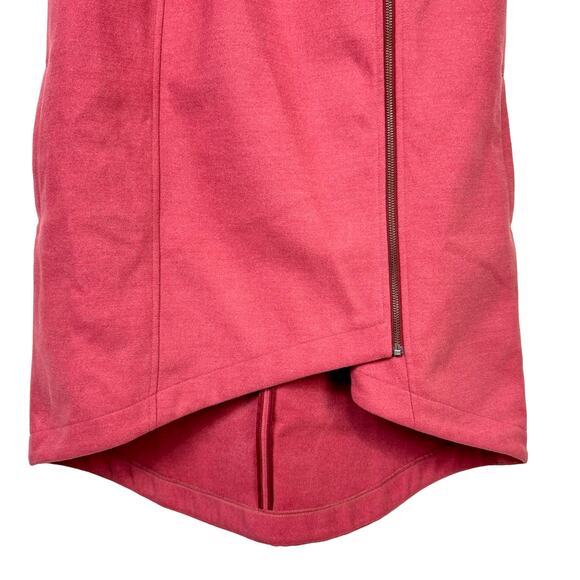 Valette Light Strawberry Red Felt Asymmetrical Side Zip Sleeveless Shift Dress - Picture 5 of 8